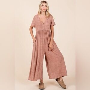 Three Bird Nest Burnt Orange Wide Leg Jumpsuit